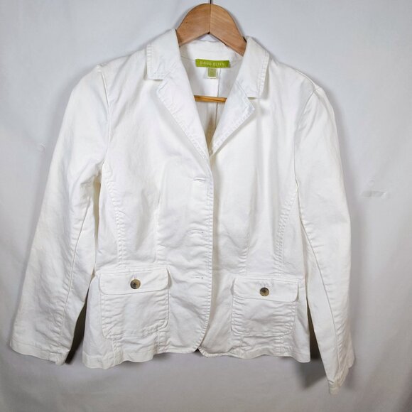 Sigrid Olson Women's Medium White Button-Down Blazer - Picture 2 of 12